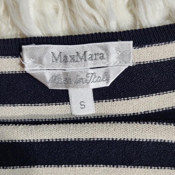 Vintage MAX Mara Black / White Boat Neck sSweater Small size - Picture 5 of 9